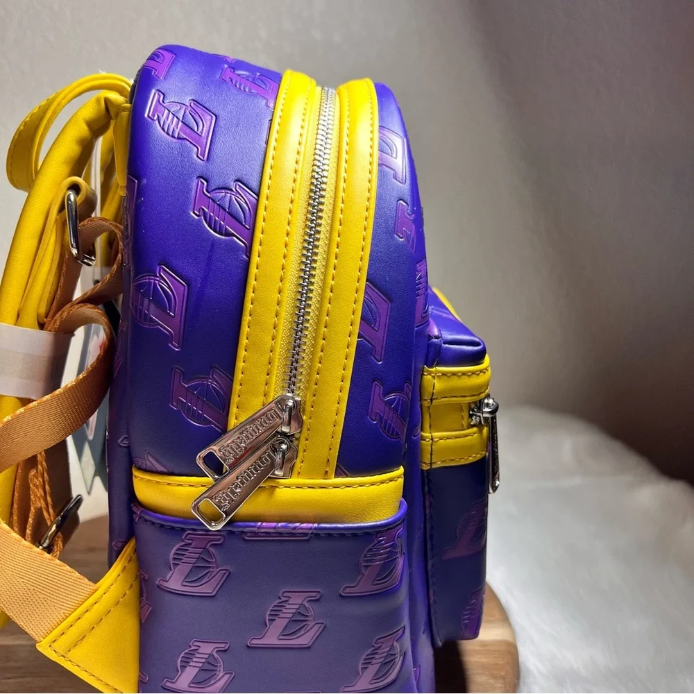 Loungefly NBA LA Lakers Debossed Logo Mini Backpack NWT